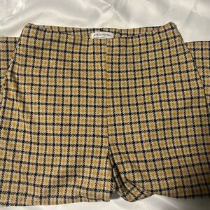 Yellow and Black Plaid Flare Pants